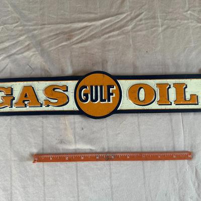 Antique Gulf Gas/Oil Metal Arrow Sign