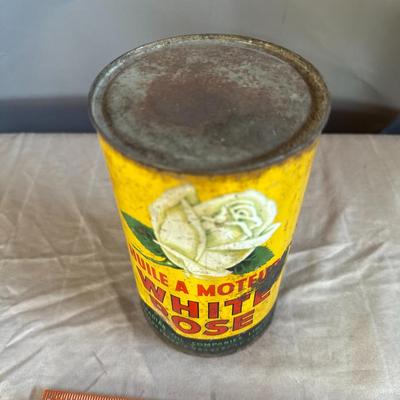 Antique White Rose Motor Oil Can