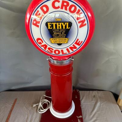 Antique Red Crown Ethyl Gasoline Red Gas Pump