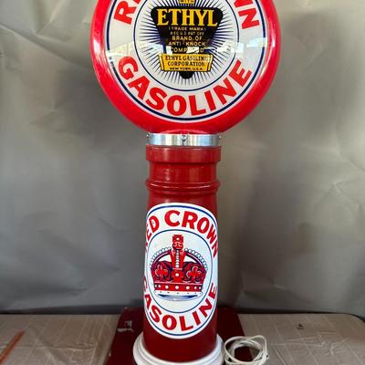 Antique Red Crown Ethyl Gasoline Red Gas Pump