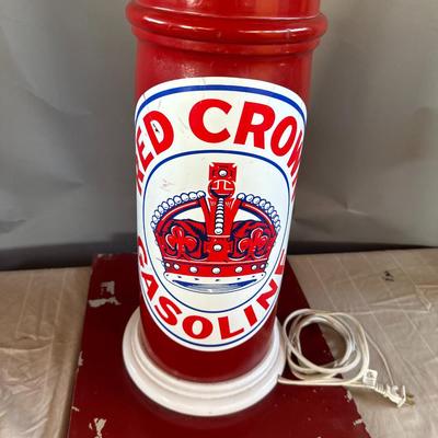Antique Red Crown Ethyl Gasoline Red Gas Pump