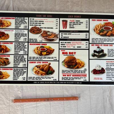 Vintage Bob's Big Boy Menu