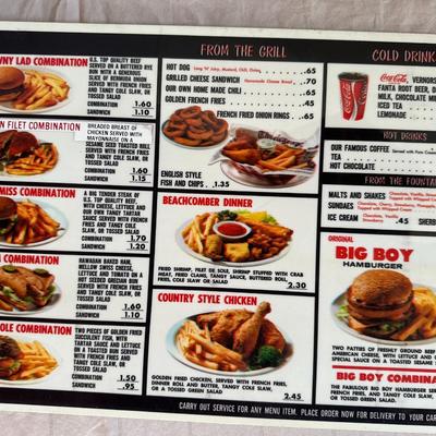 Vintage Bob's Big Boy Menu