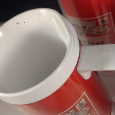 Vintage Thermo-Serv Budweiser Plastic Beer Mugs- Set of Six