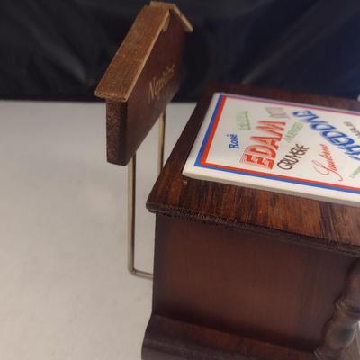 Vintage Napkin Holder with Drink Coasters