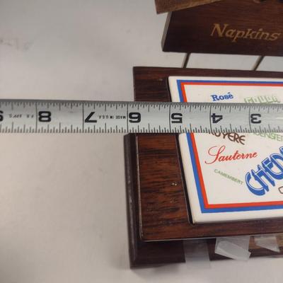 Vintage Napkin Holder with Drink Coasters
