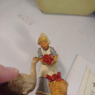 Pair of 'Children of the World' Franklin Mint Figurines- Netherlands and France- Hand Painted Pewter