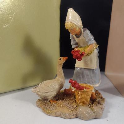 Pair of 'Children of the World' Franklin Mint Figurines- Netherlands and France- Hand Painted Pewter