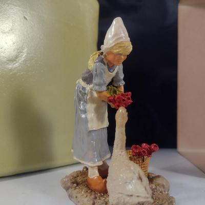Pair of 'Children of the World' Franklin Mint Figurines- Netherlands and France- Hand Painted Pewter