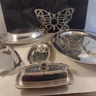 Collection of Metal Serve Ware