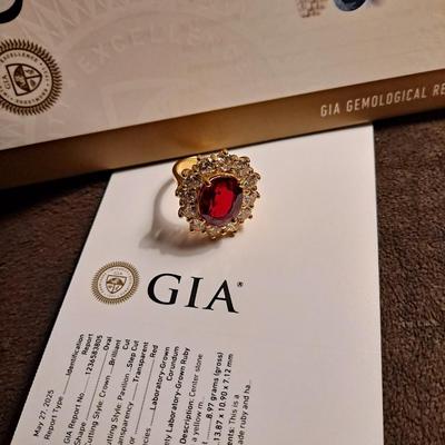 GIA CERTIFIED Lab Grown Ruby Ring