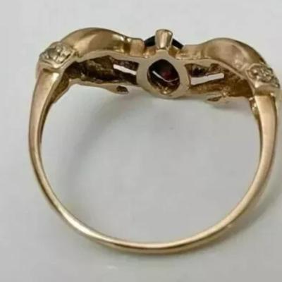 1.00Ct Marquise Cut Red Garnet Solitaire Engagement Ring 14K Yellow Gold Finish