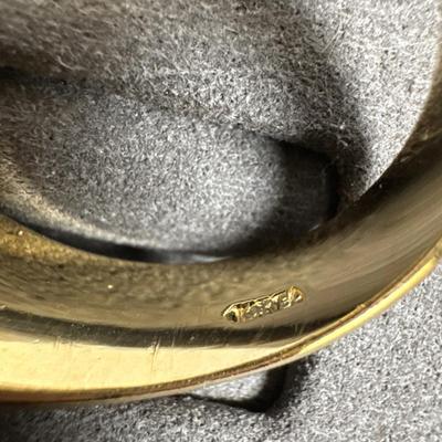 Vintage 18K HGE Gold Plated Nugget CZ Mens Statement Ring Size 11