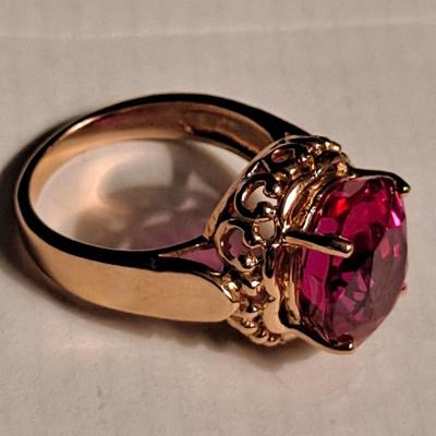 Lab grown Pink Sapphire Ring