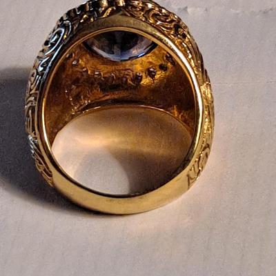 18kt Gold Overlay Sterling Silver Lab Grown Sapphire
