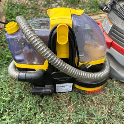 HUSKY 2.5 GALLON WET/DRY SHOP VAC AND A BISSELL SPOTBOT CARPET CLEANER