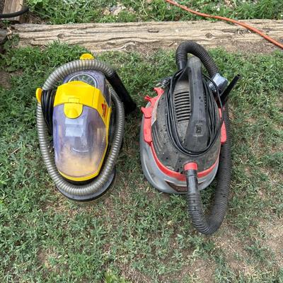 HUSKY 2.5 GALLON WET/DRY SHOP VAC AND A BISSELL SPOTBOT CARPET CLEANER
