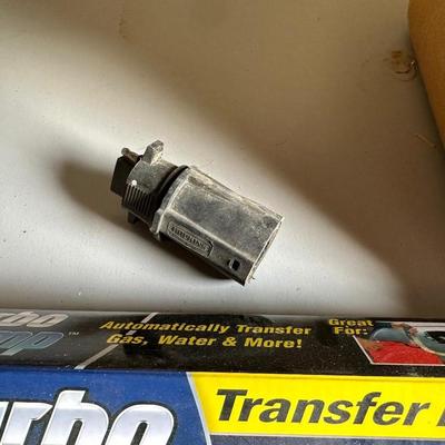 TOW CHAIN, TURBO PUMP, TRAILER CONNECTOR AND FUNNEL