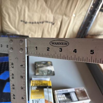 HARDWARE, BUNGEE CORDS, STRAPS, CELLOPHANE STRETCH WRAP, T-SHAPED RULER AND MORE