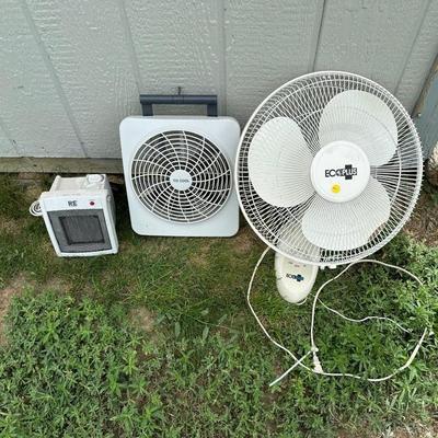 2 FANS AND A CERAMIC ELECTRIC HEATER