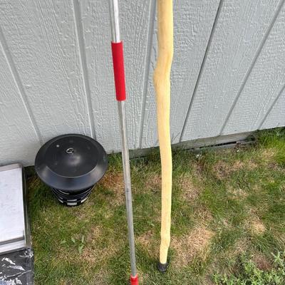 LITTLE GRIDDLE, ELECTRIC INSECT TRAP, WALKING STICK AND HOOK SNAG POLE