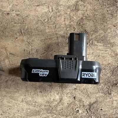 RYOBI GAS BLOWER/VACUUM AND RYOBI CORDLESS WEED CUTTER WITH CHARGER AND 2 BATTERIES