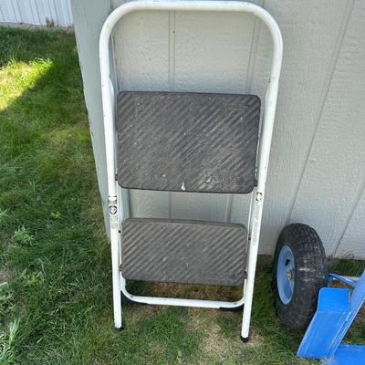 DOLLY AND A FOLDING STEP LADDER