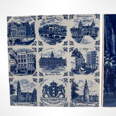 Delft Blue Hand Painted Tile Wall Hangings