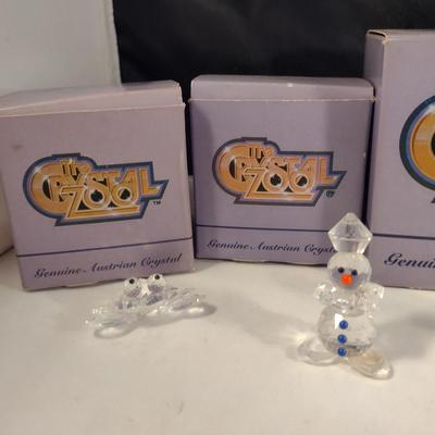 Collection of Crystal Figurines with Boxes- Assorted Makers- Six Pieces