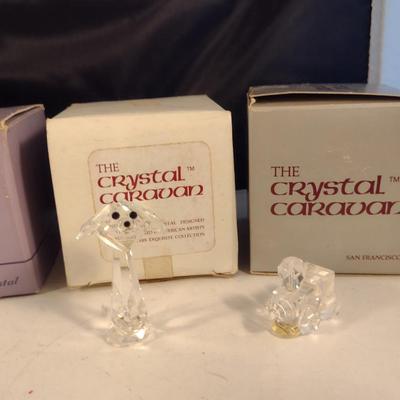 Collection of Crystal Figurines with Boxes- Assorted Makers- Six Pieces