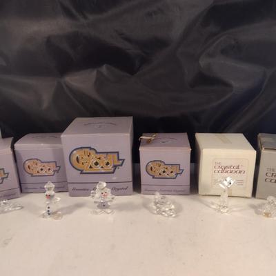 Collection of Crystal Figurines with Boxes- Assorted Makers- Six Pieces