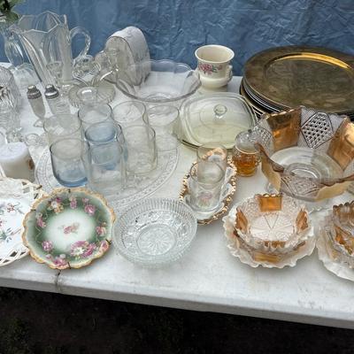 Vintage, Crystal, plates, plate chargers