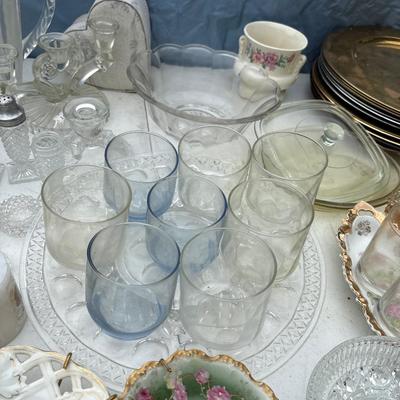 Vintage, Crystal, plates, plate chargers