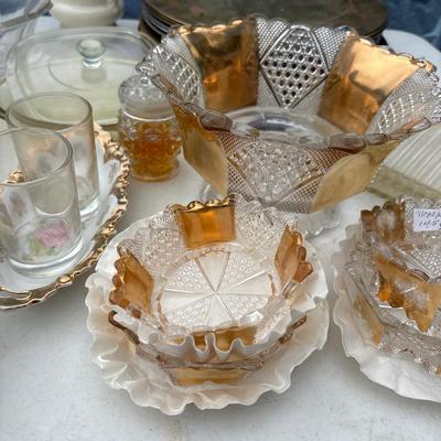 Vintage, Crystal, plates, plate chargers