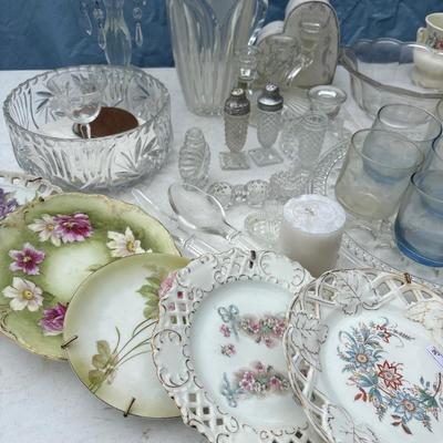 Vintage, Crystal, plates, plate chargers