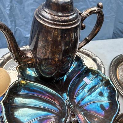 Silver plate & gold tone pieces