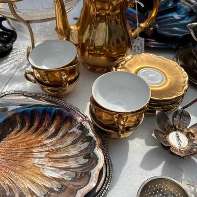 Silver plate & gold tone pieces
