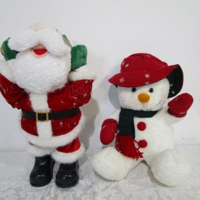 Musical snowman-cheeks light up, Santa figure