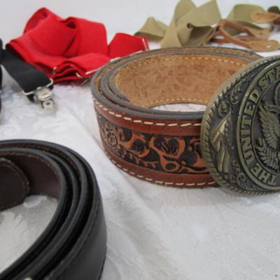 4 Belts & 3 sets suspenders,1 belt buckle