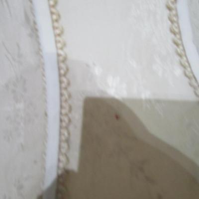 1 vintage marble base lamp with fringed shade