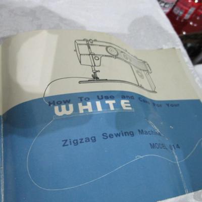 Vintage White sewing machine with case