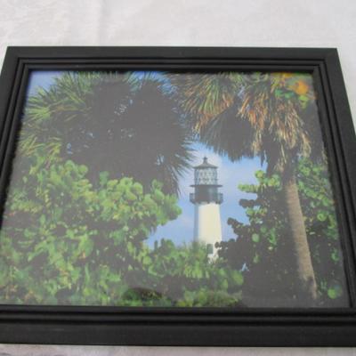 "Worlds Without End" unframed picture, framed lighthouse picture