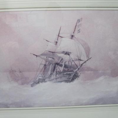 Clipper Ship in Waves framed picture