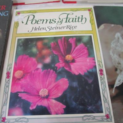 4 positivity books, 1 poetry book, 1 Ideals book, 1 book on John F. Kennedy