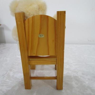 School bear with desk/chair, vintage ceramic bear