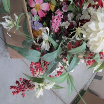 Box of silk flowers
