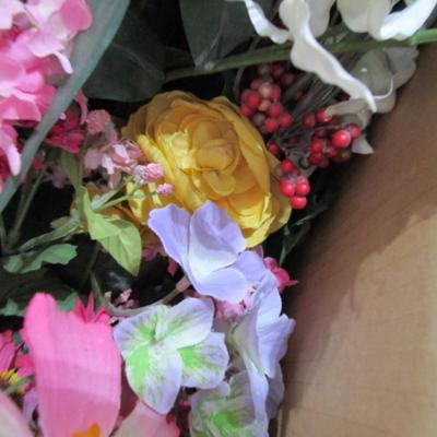 Box of silk flowers