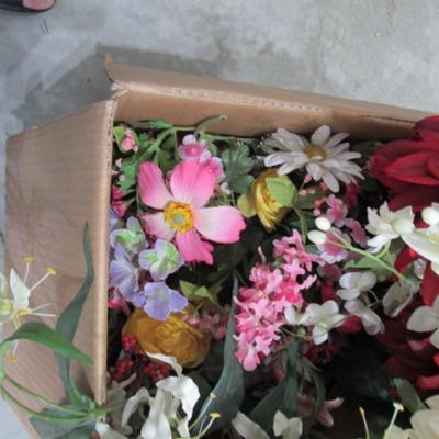 Box of silk flowers