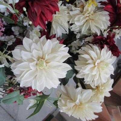 Box of silk flowers