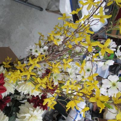 Box of silk flowers